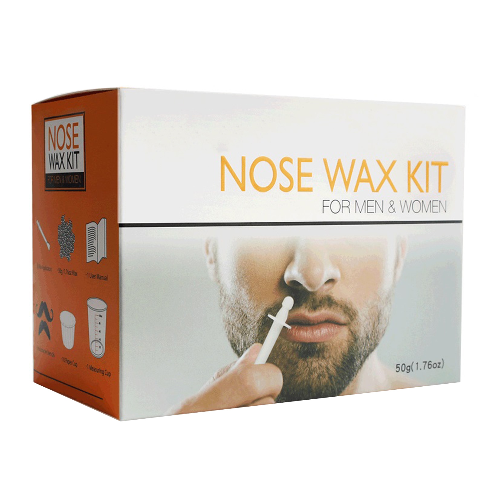 D-GROEE Nose Hair Removal, 50g Wax, Nose Waxers Nose Wax Kit for Men Ear  Hair Waxing Kit with 20 Applicators Nose Hair Remover Waxing Kit, 10 Paper